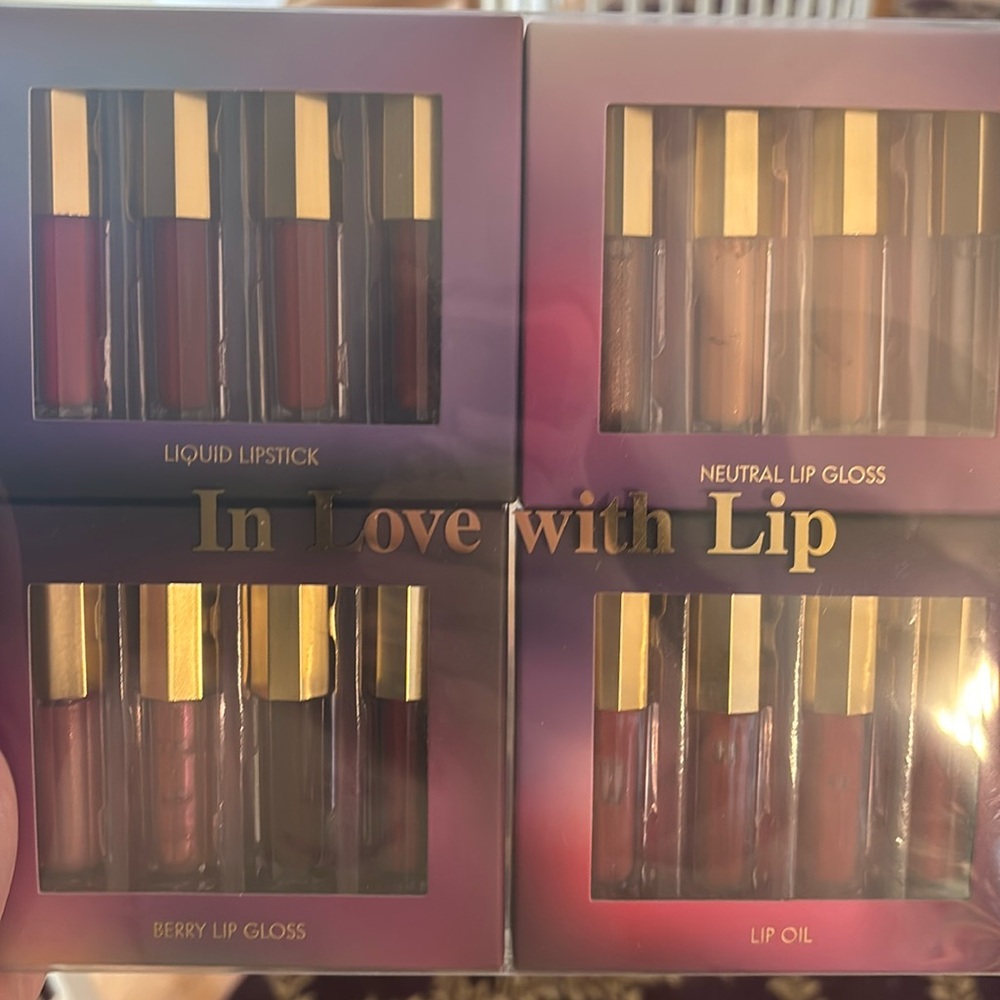 Set of lip gloss and matte lipstick